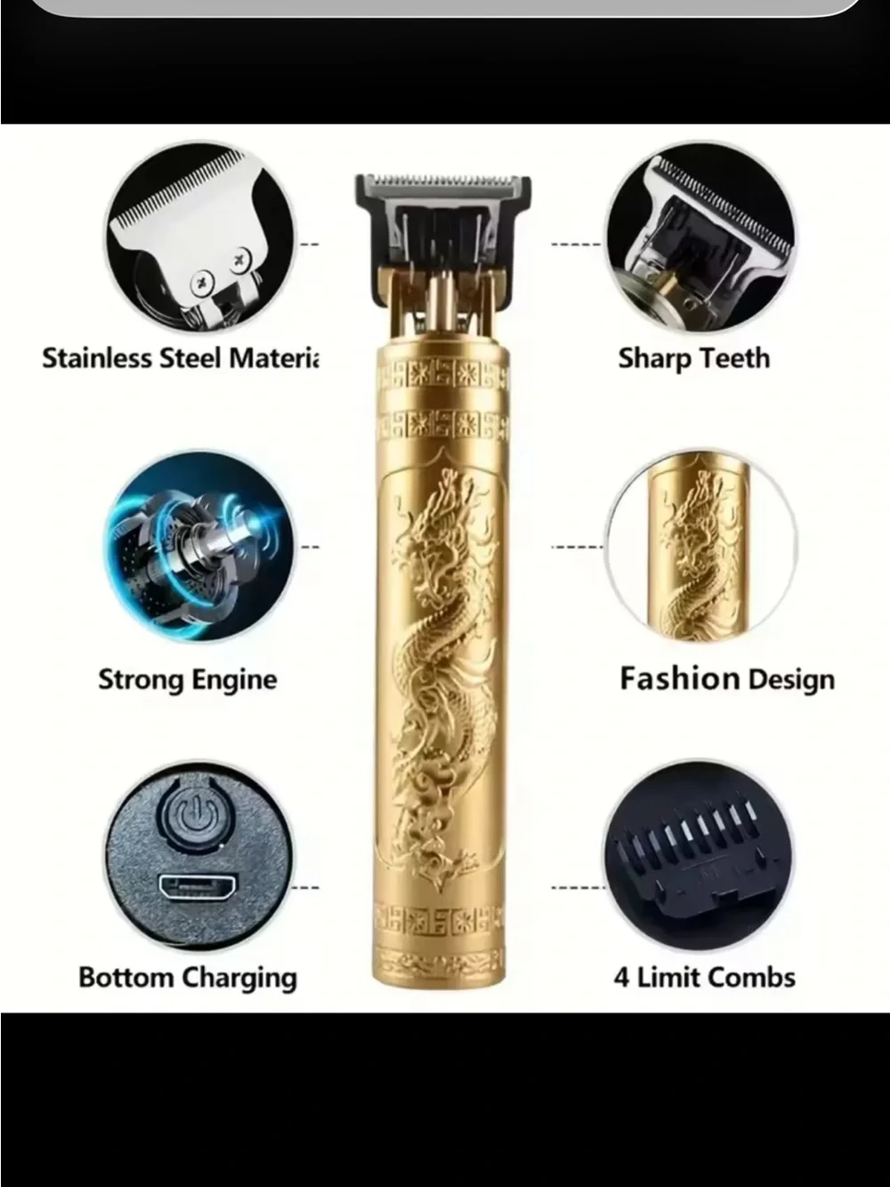 Vintage Gold T9 Hair Trimmer for Men